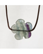 Pendentif Fluorite Rainbow Fleur sur Cordon Réglable