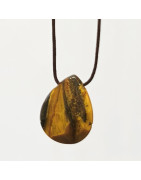 Pendentif Œil de Tigre sur Cordon Réglable