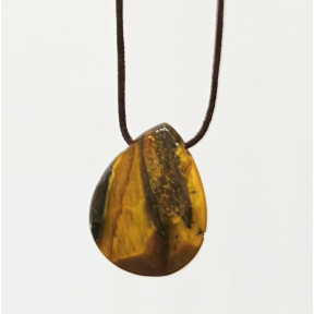 Pendentif Œil de Tigre sur Cordon Réglable