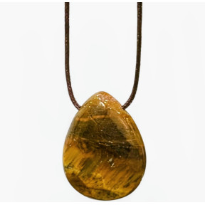 Pendentif Œil de Tigre sur Cordon Réglable