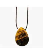 Pendentif Œil de Tigre sur Cordon Réglable