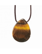 Pendentif Œil de Tigre sur Cordon Réglable