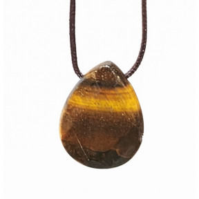 Pendentif Œil de Tigre sur Cordon Réglable