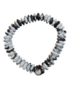 Bracelet Obsidienne Neigeuse Disques de Pierre