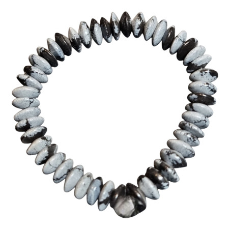 Bracelet Obsidienne Neige Disques de Pierre