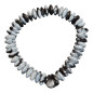 Bracelet Obsidienne Neigeuse Disques de Pierre