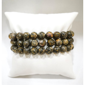 Bracelet Jaspe Pop Gris Pierres Rondes 8mm