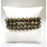 Bracelet Jaspe Pop Gris Pierres Rondes 8mm