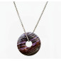 Pendentif Sugilite Donut avec Chaîne Acier Inox 21 + 6 cm