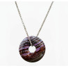 Pendentif Sugilite Donut avec Chaîne Acier Inox 42 + 6 cm