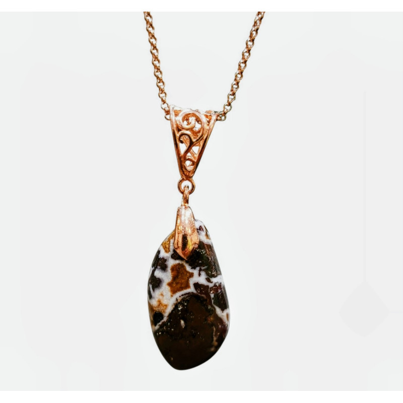 Pendentif Cuivre Natif avec Chaîne Cuivre 42 + 5 cm