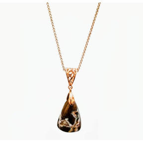 Pendentif Cuivre Natif avec Chaîne Cuivre 42 + 5 cm