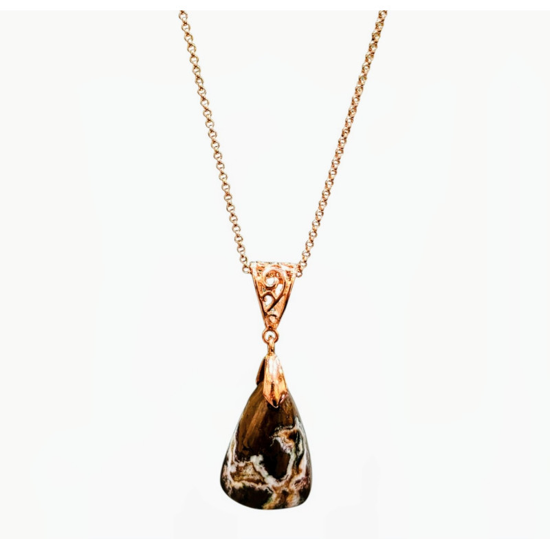 Pendentif Cuivre Natif avec Chaîne Cuivre 42 + 5 cm
