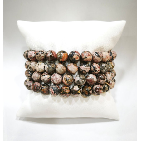 Bracelet Jaspe Pop Rosé Pierres Rondes 8mm