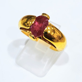 Bague Rubis de Synthèse Plaquée or