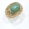 Bague Aventurine Verte Plaquée Or Taille 58