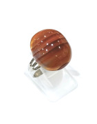 Bague Cornaline Acier Taille Réglable