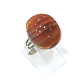 Bague Cornaline Acier Taille Réglable