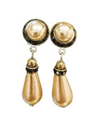 Boucles Nacre et Zirconium à Clips