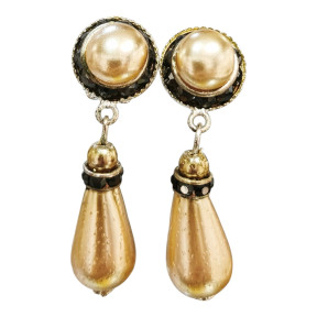 Boucles Nacre et Zirconium à Clips