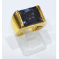 Bague Tanzanite Plaquée Or type Chevalière Taille 52