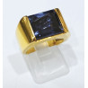 Bague Tanzanite Plaquée Or type Chevalière Taille 52