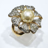 Bague Perle de Majorque Swarovski Plaquée Or Taille 59