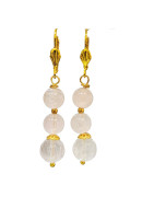 Boucles Quartz Rose Plaquées Or