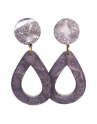 Boucles Bakélite Mauve à Clips