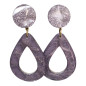 Boucles Bakélite Mauve à Clips