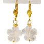 Boucles Quartz Rose Fleur Plaquée Or