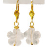 Boucles Quartz Rose Fleur Plaquée Or