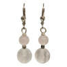 Boucles Quartz Rose Argent 925
