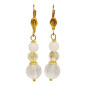 Boucles Quartz Rose et Cristal de Roche Plaquées Or