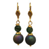 Boucles Bismuth et Mica Vert Plaquées Or