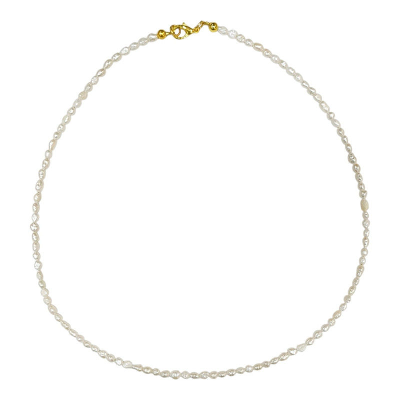 Collier Perles d'Eau Grains de Riz 21 cm