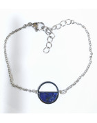Bracelet Lapis-Lazuli Acier Inox 16 + 3 cm
