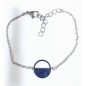 Bracelet Lapis-Lazuli Acier Inox 16 + 3 cm