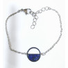 Bracelet Lapis-Lazuli Acier Inox 16 + 3 cm