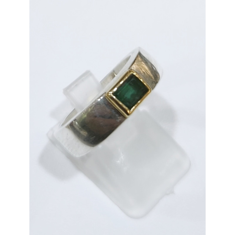 Bague Emeraude Argent 925 Taille 55