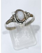 Bague Opale Blanche Argent 925 Taille 60