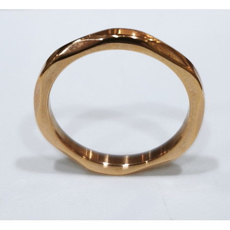 Anneau Acier Inox Plaqué Or Rose Taille 60