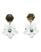 Boucles labradorite Nacre Fleurs