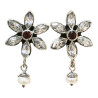Boucles Zirconium Nacre Fleurs Argent 925