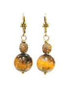 Boucles Œil de Tigre Swarovski Laiton