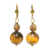 Boucles Œil de Tigre Swarovski Laiton