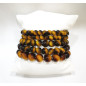 Bracelet Fantaisie Imitation Œil de Tigre Perles de 8 mm Résine
