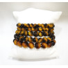 Bracelet Fantaisie Imitation Œil de Tigre Perles de 8 mm Résine