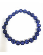 Bracelet Fantaisie Imitation Lapis-lazuli Perles Rondes 8mm Résine