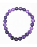 Bracelet Fantaisie Imitation Améthyste Perles Rondes 8mm Résine